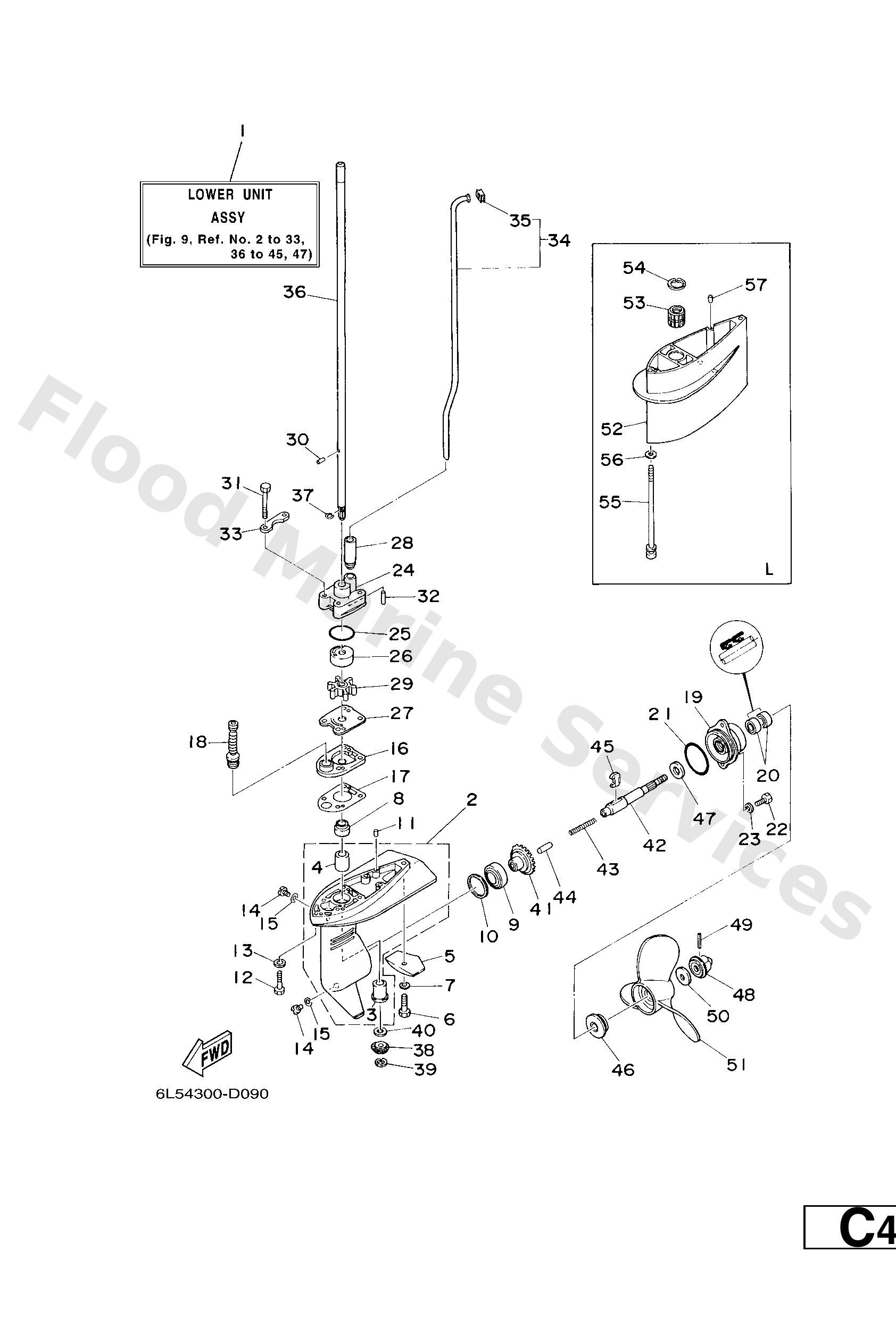 Yamaha 6L545311004D Casing, lower