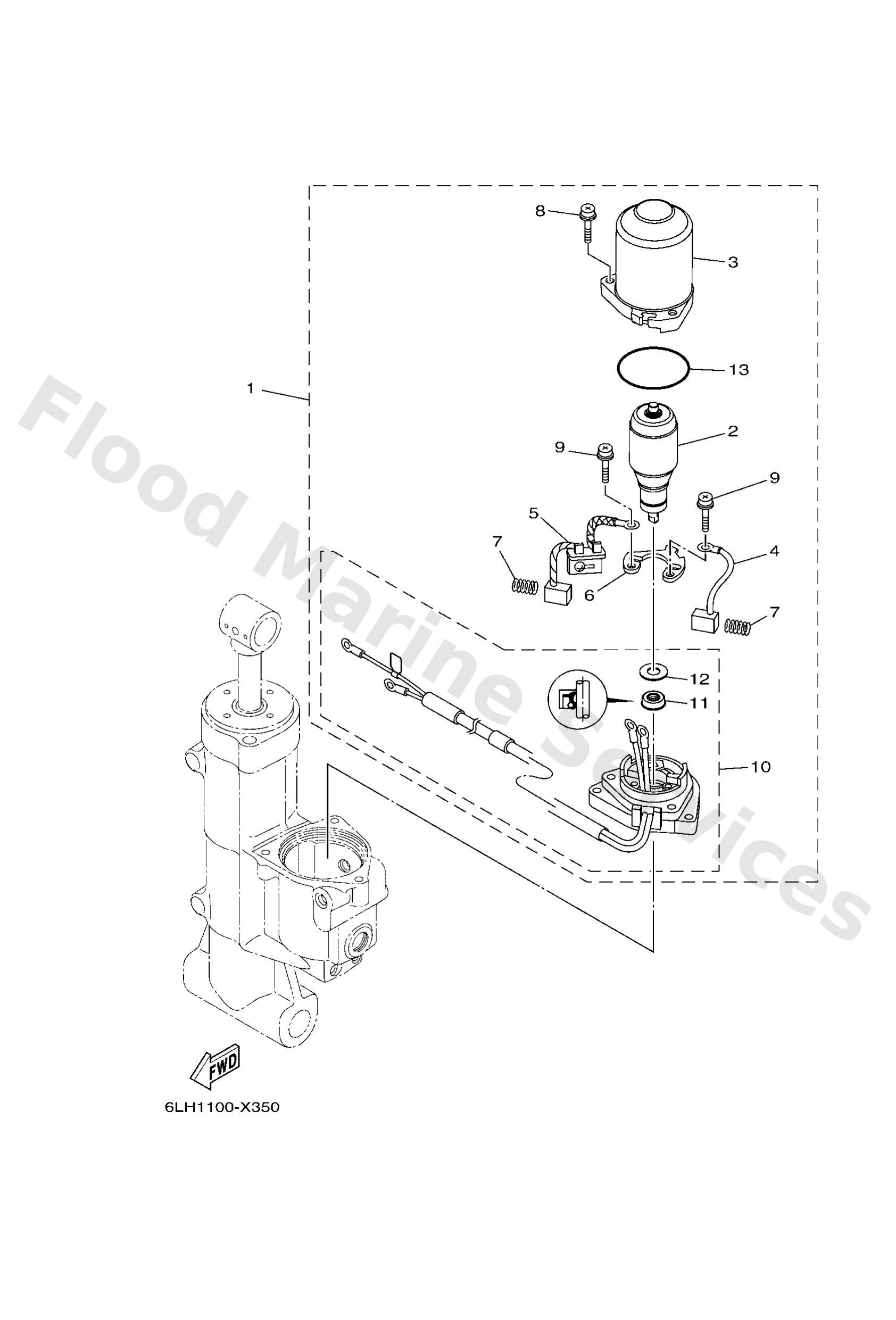 Yamaha 6LH438800000 Motor assy