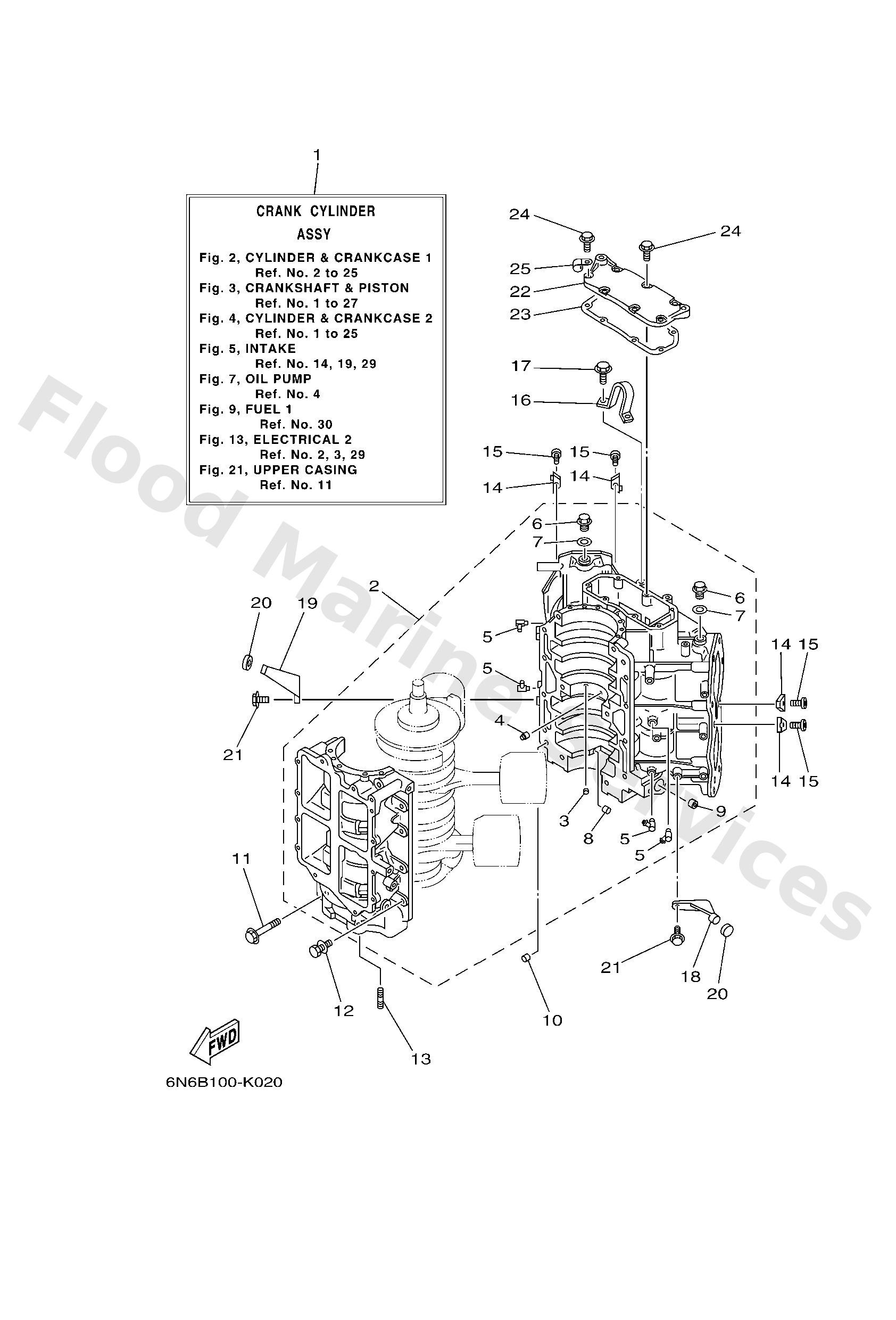 Yamaha 6N6151001000 Crankcase assy