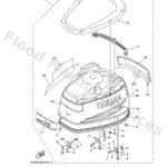 Genuine Yamaha 6N642610608D - Top cowling assy - Supplied by Flood Marine