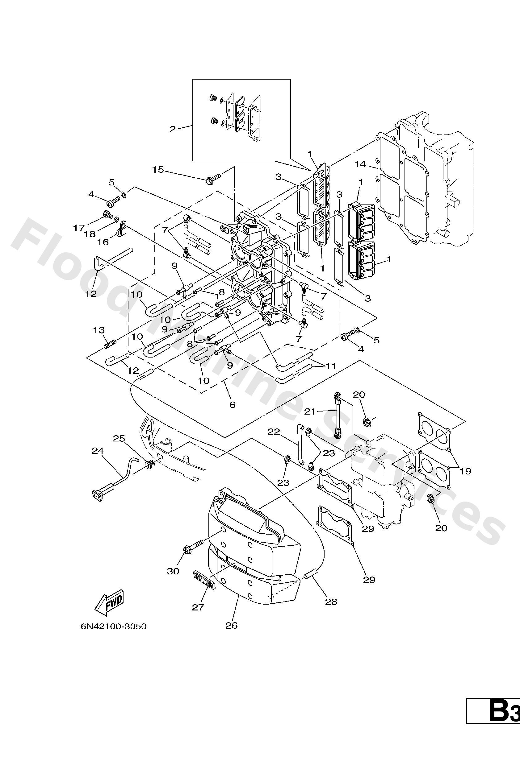 Yamaha 6N7144400100 Silencer assy, intake