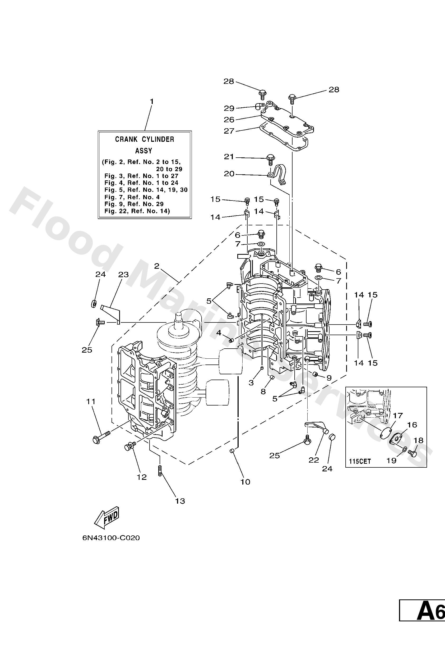 Yamaha 6N715100011S Crankcase assy