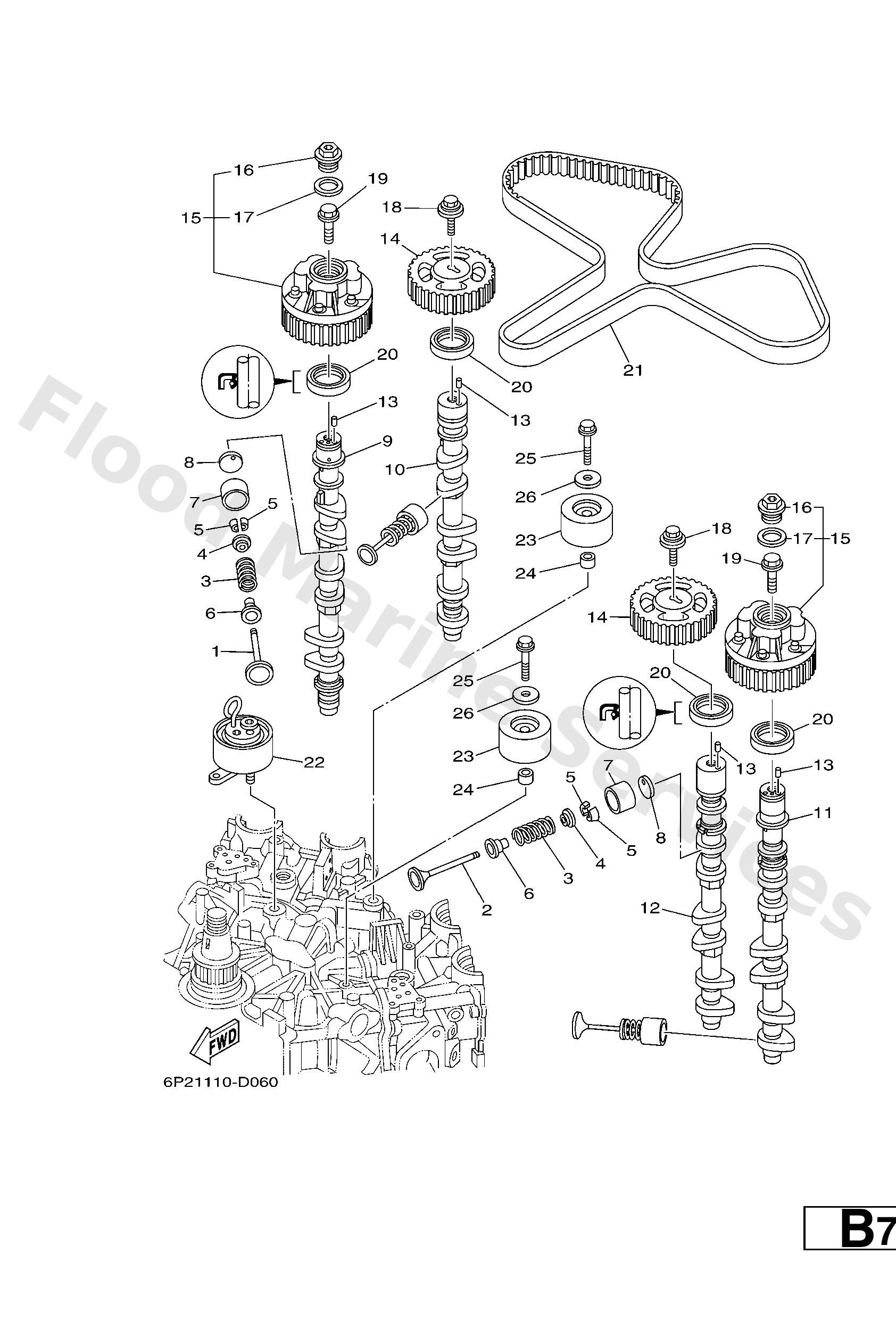 Yamaha 6P2115370000 Gear, driven 2