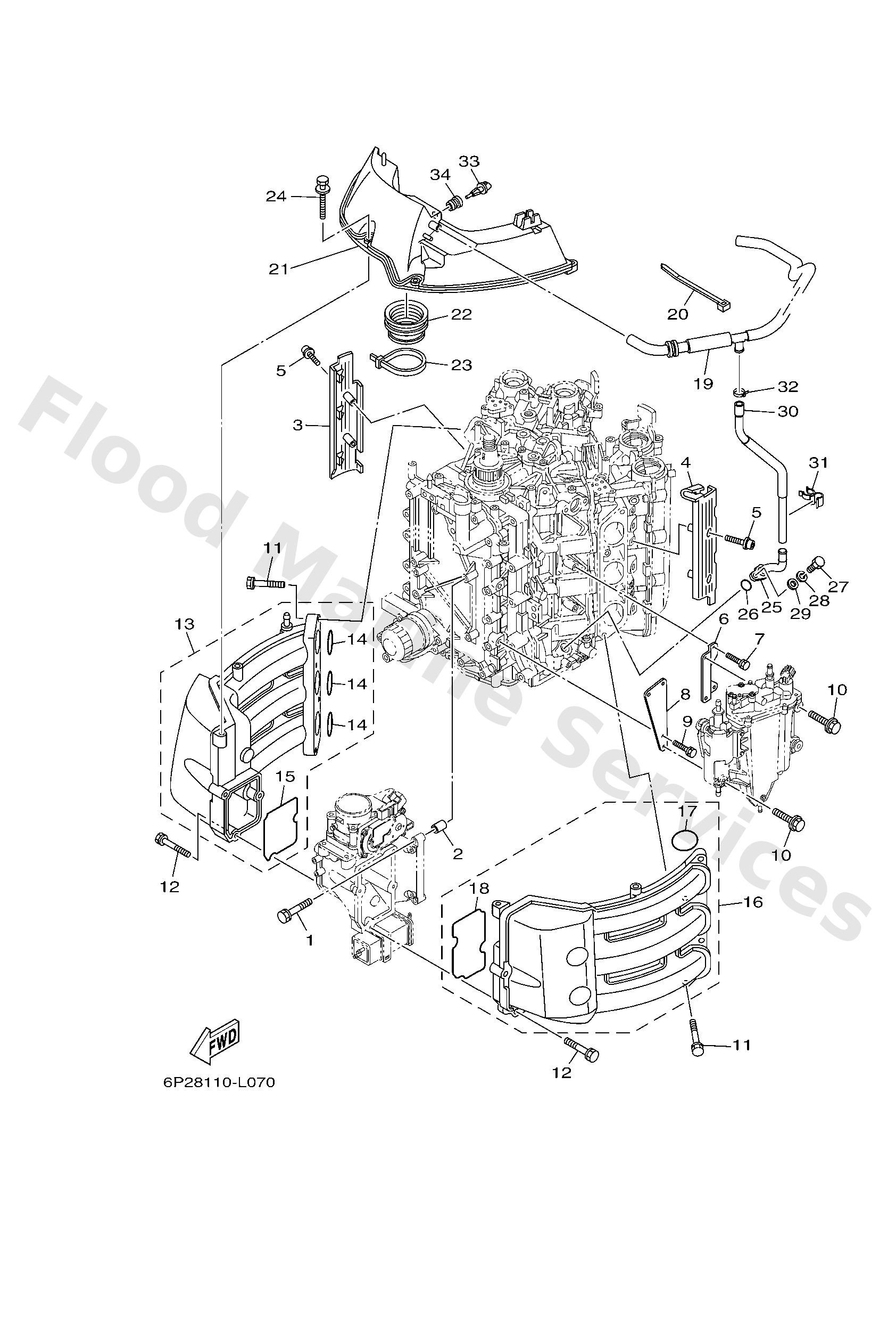 Yamaha 6P2144400000 Silencer assy, intake