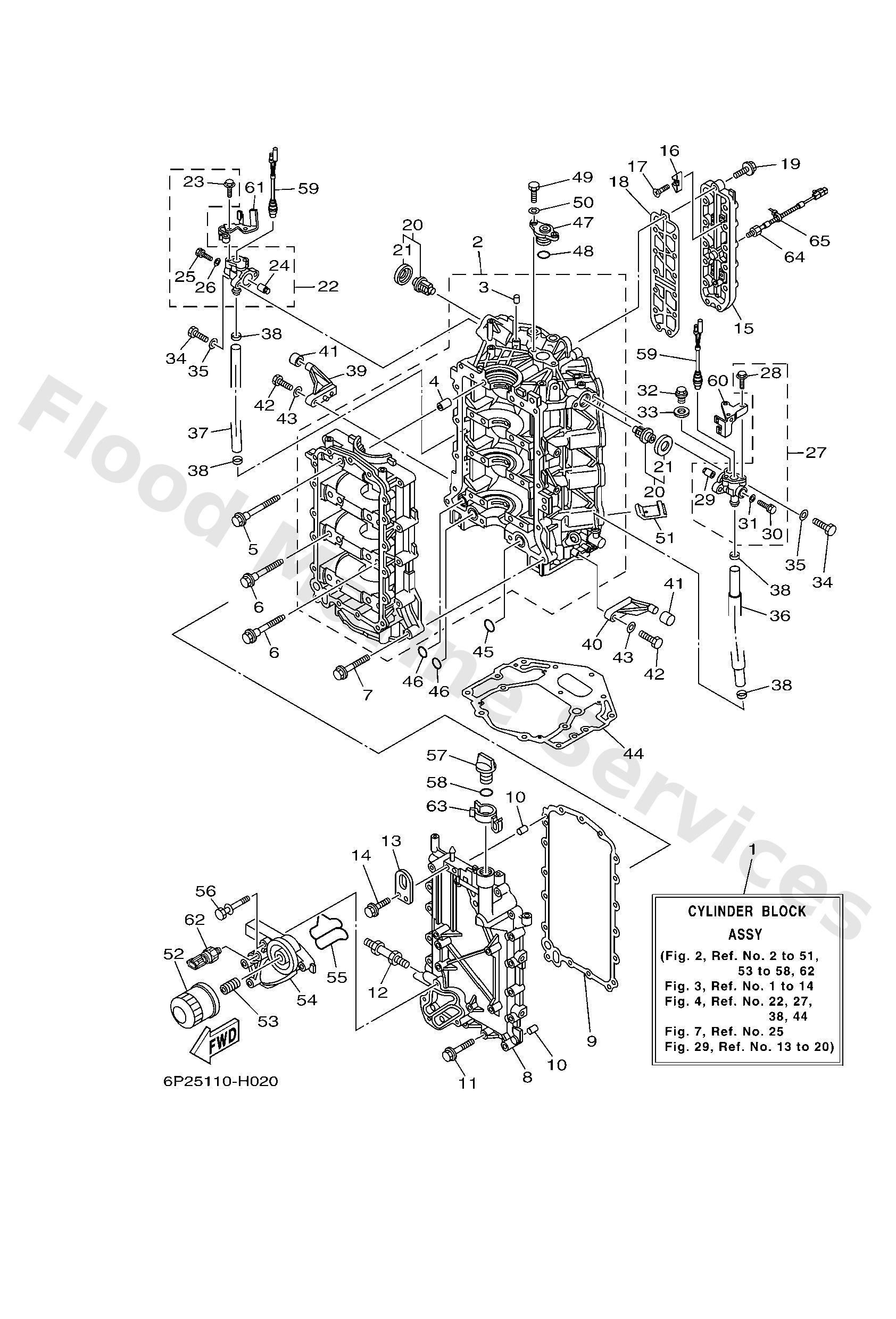 Yamaha 6P215100019S Crankcase assy