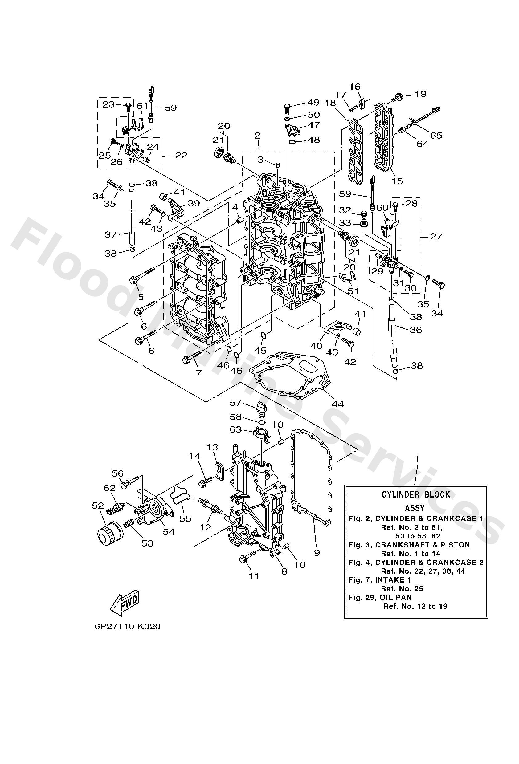 Yamaha 6P215100039S Crankcase assy