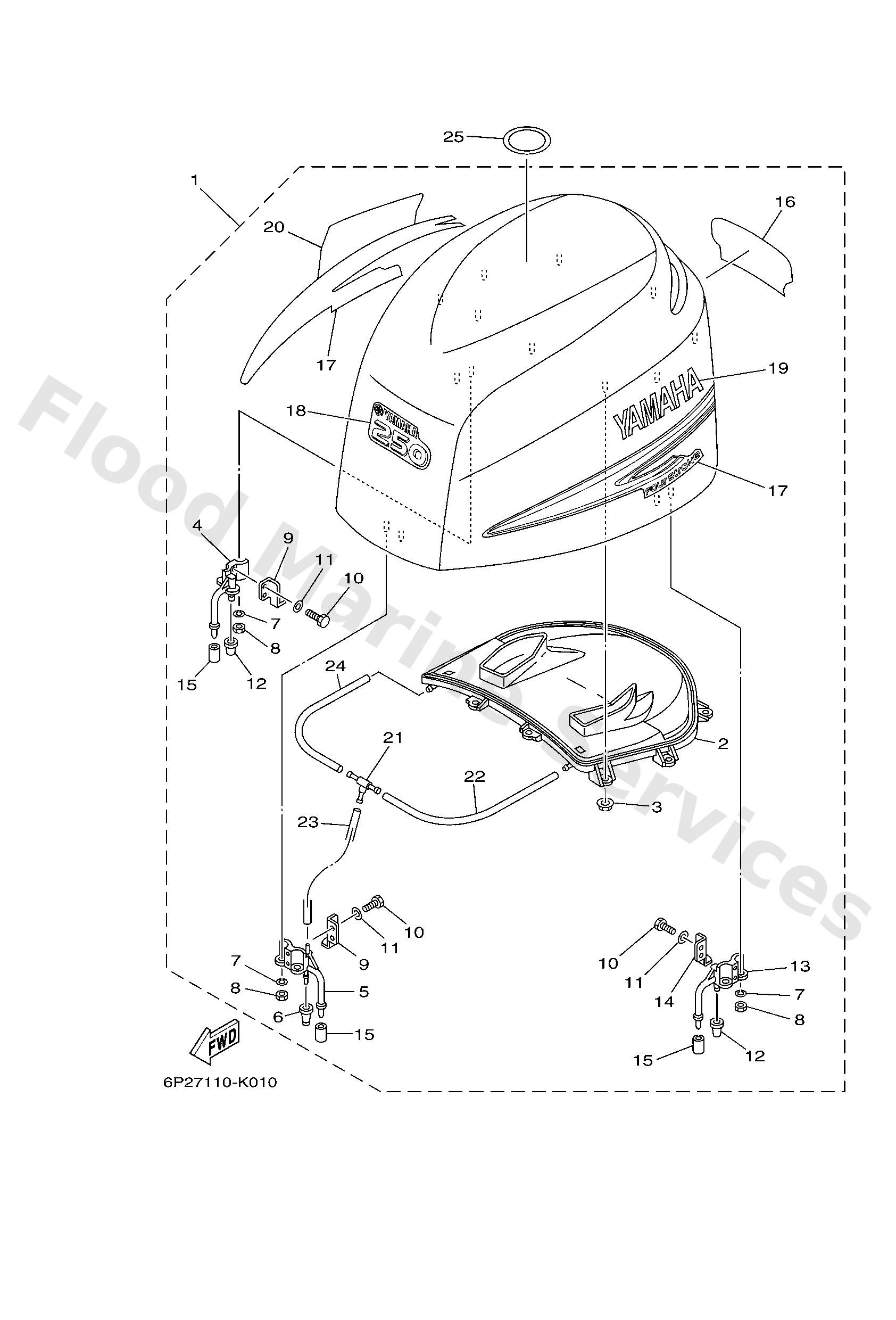 Yamaha 6P2426100100 Top cowling assy