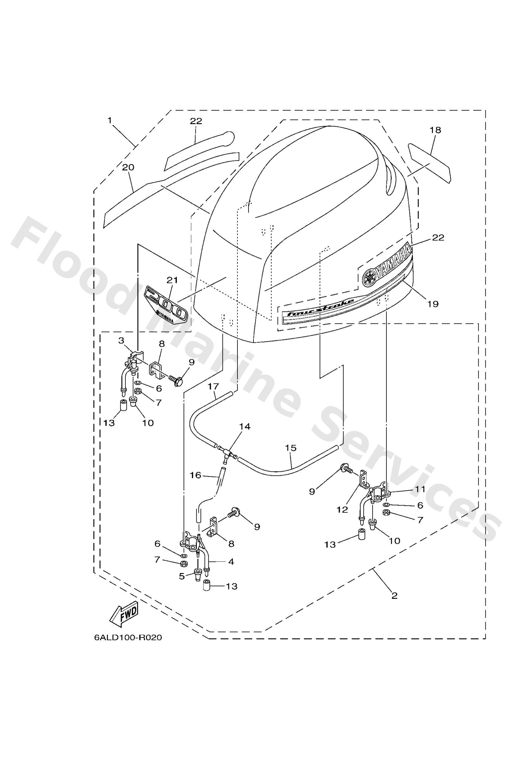 Yamaha 6P24261A0100 Top cowling w/o graphics