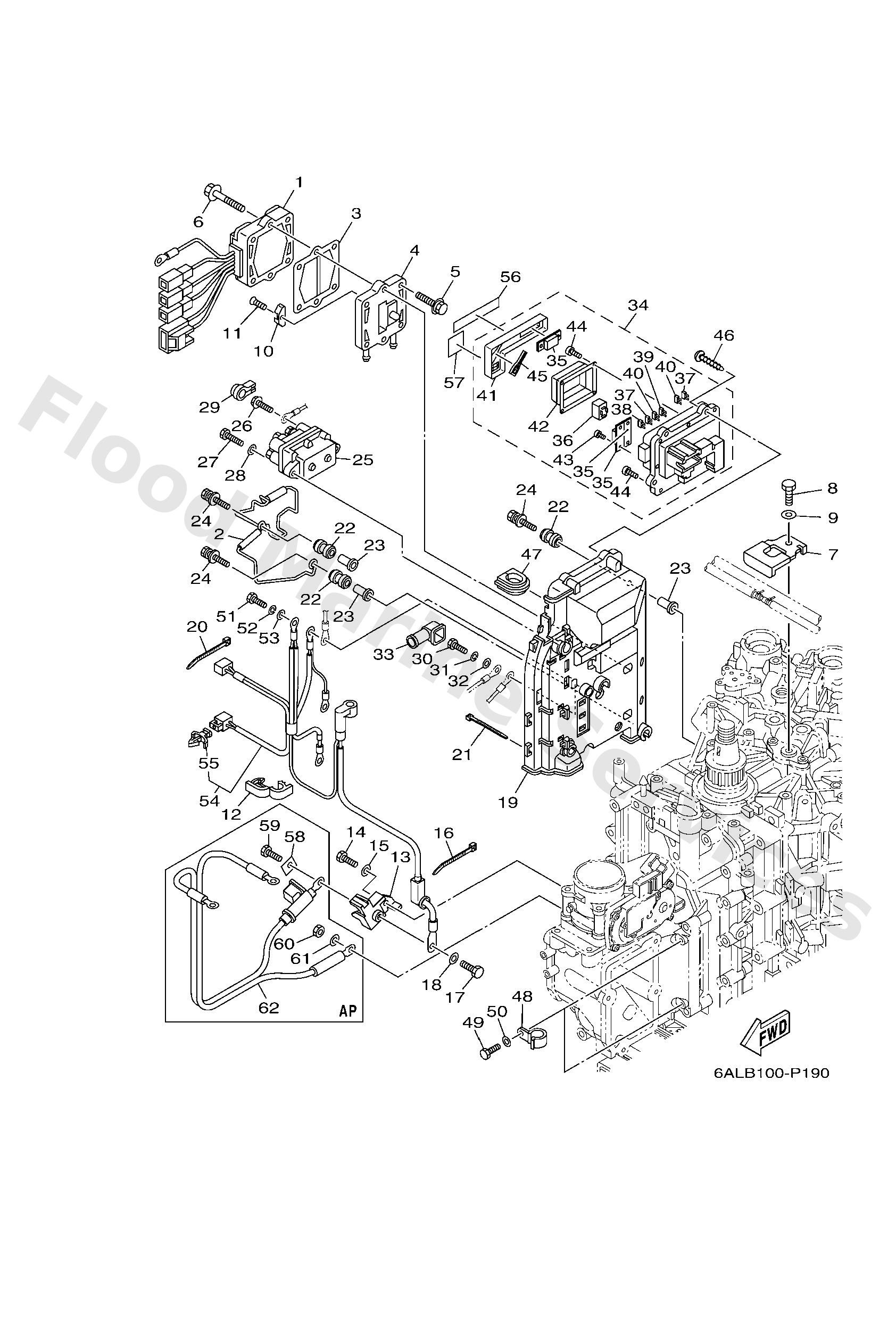 Yamaha 6P2821701100 Fuse box assy