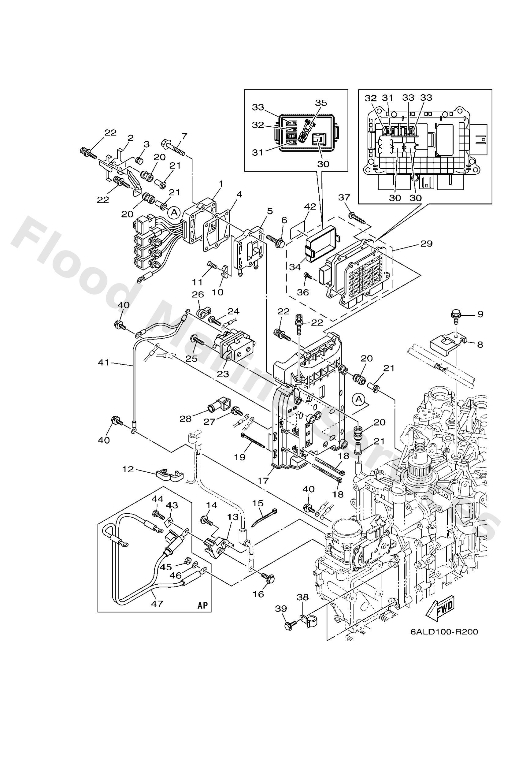 Yamaha 6P2821702000 Fuse box assy