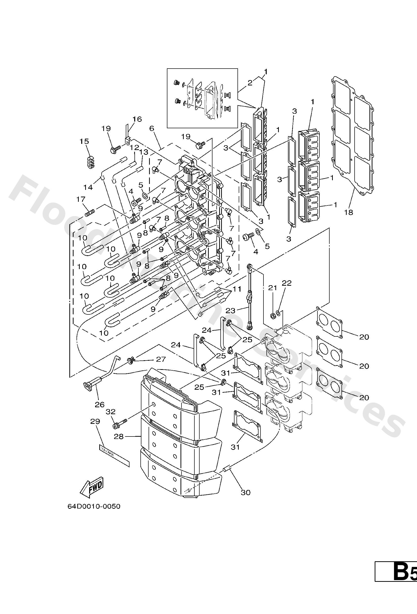 Yamaha 6R3144400100 Silencer assy, intake