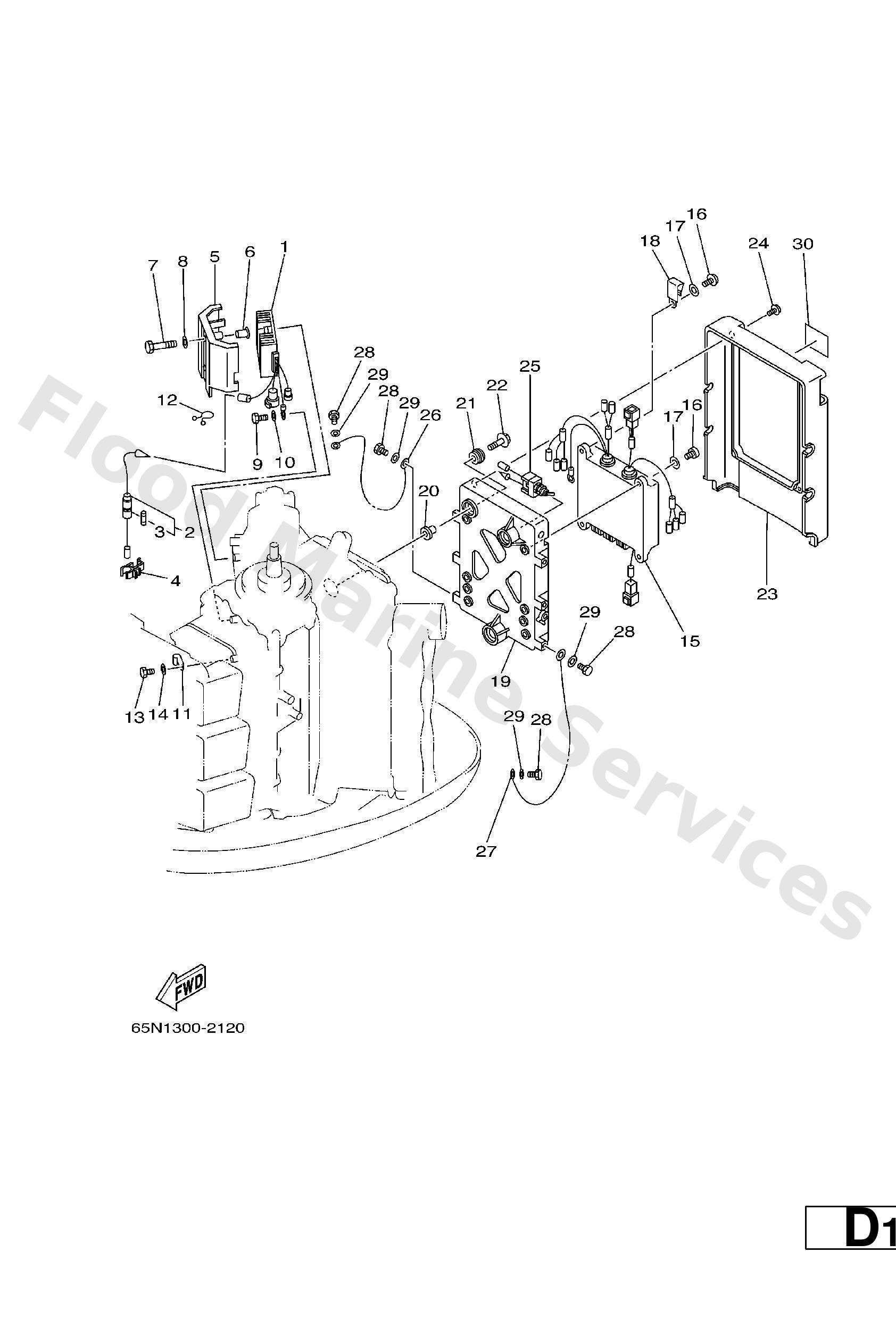 Yamaha 6R3821500000 Fuse holder assy