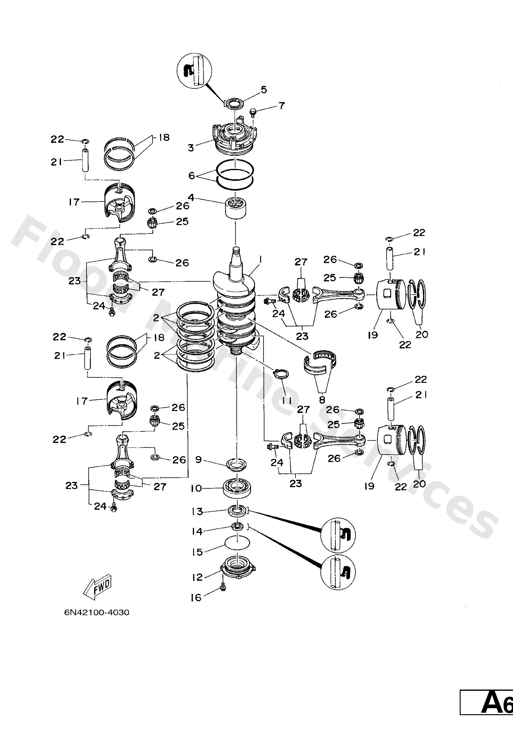 Yamaha 6R5116361100 Piston (0.50mm o/s)
