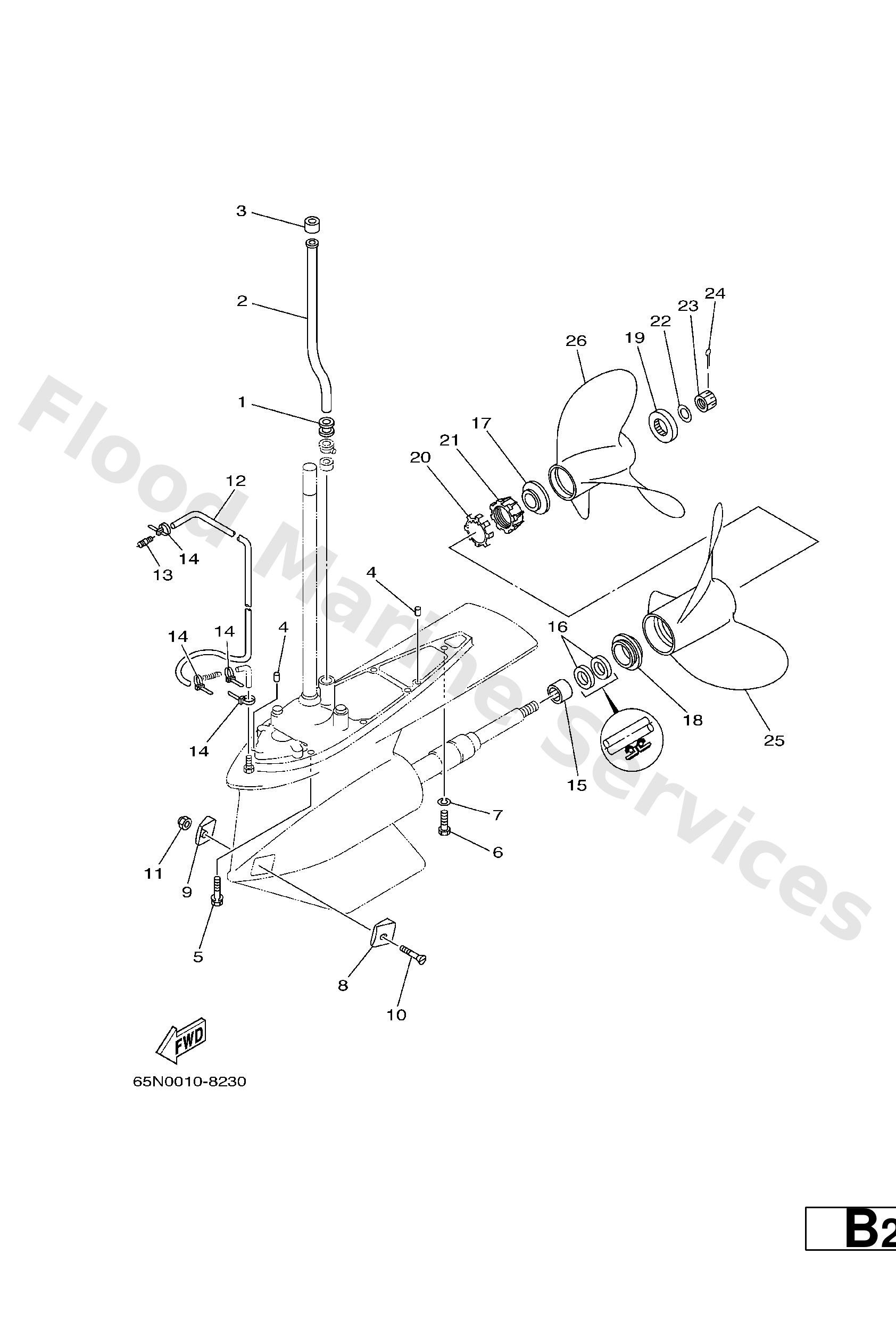 Yamaha 93317428U800 Bearing, cylindrical(6u4)