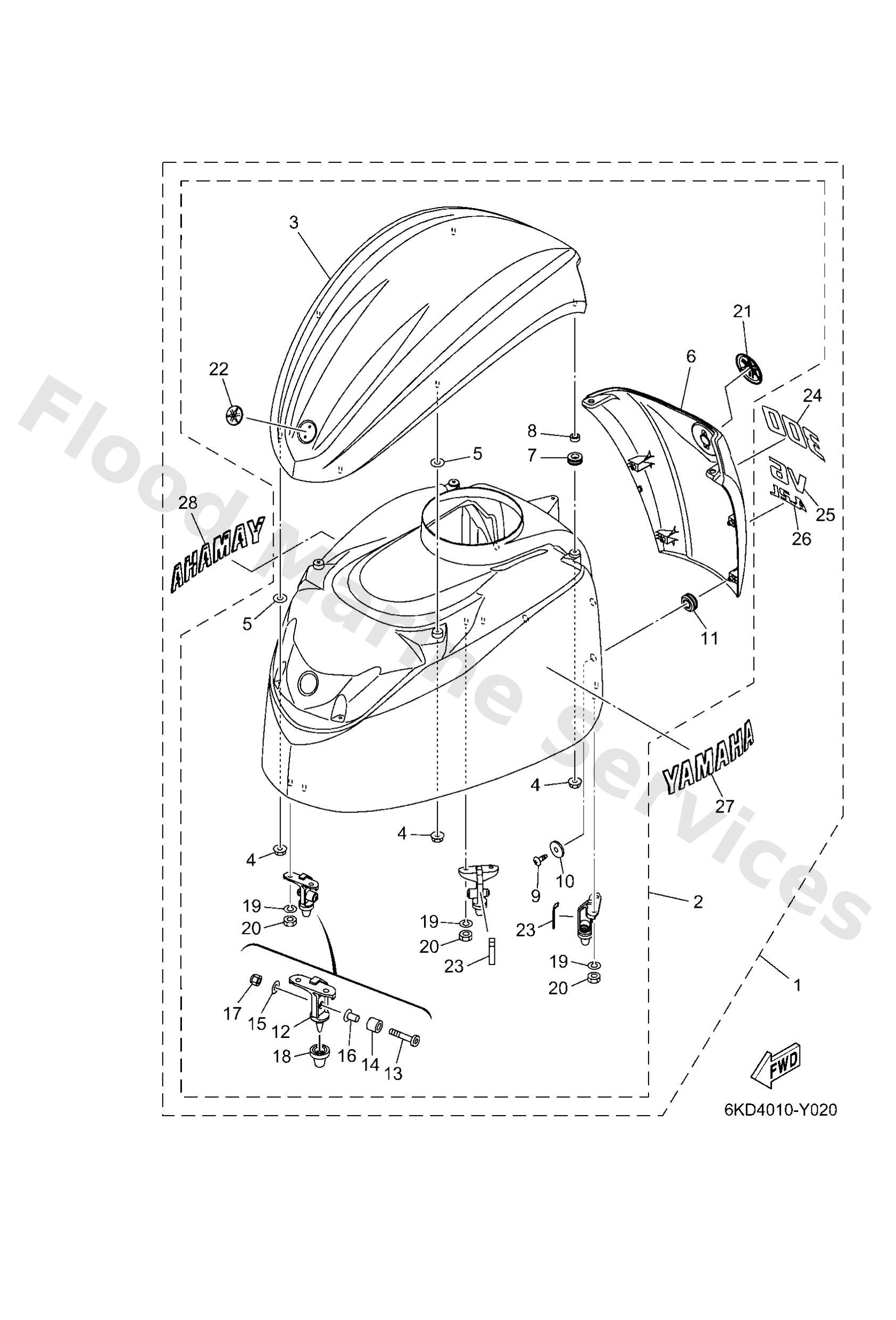 Yamaha 6KD4261001CE Top cowling assy