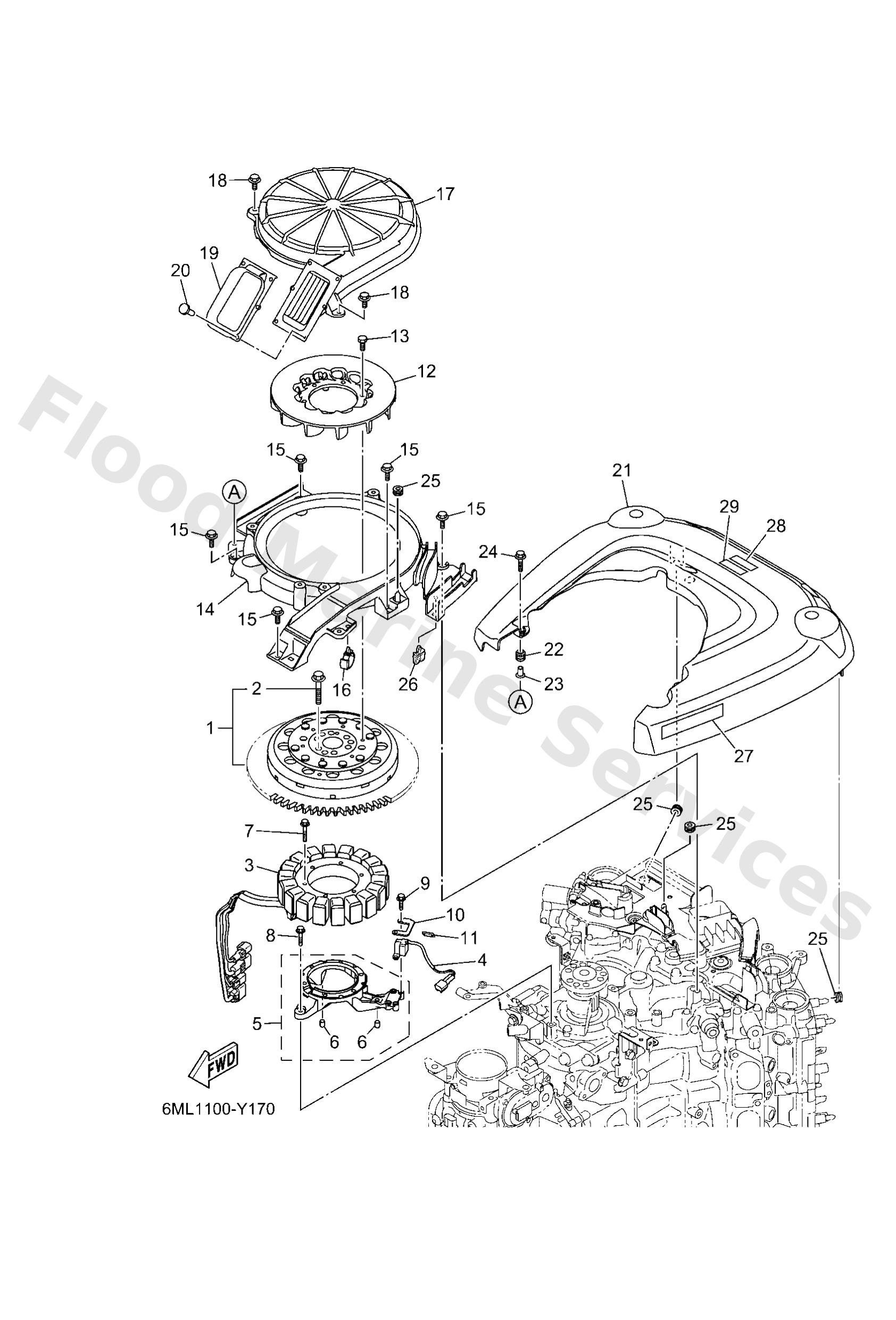 Yamaha 6ML134376000 Mark, caution