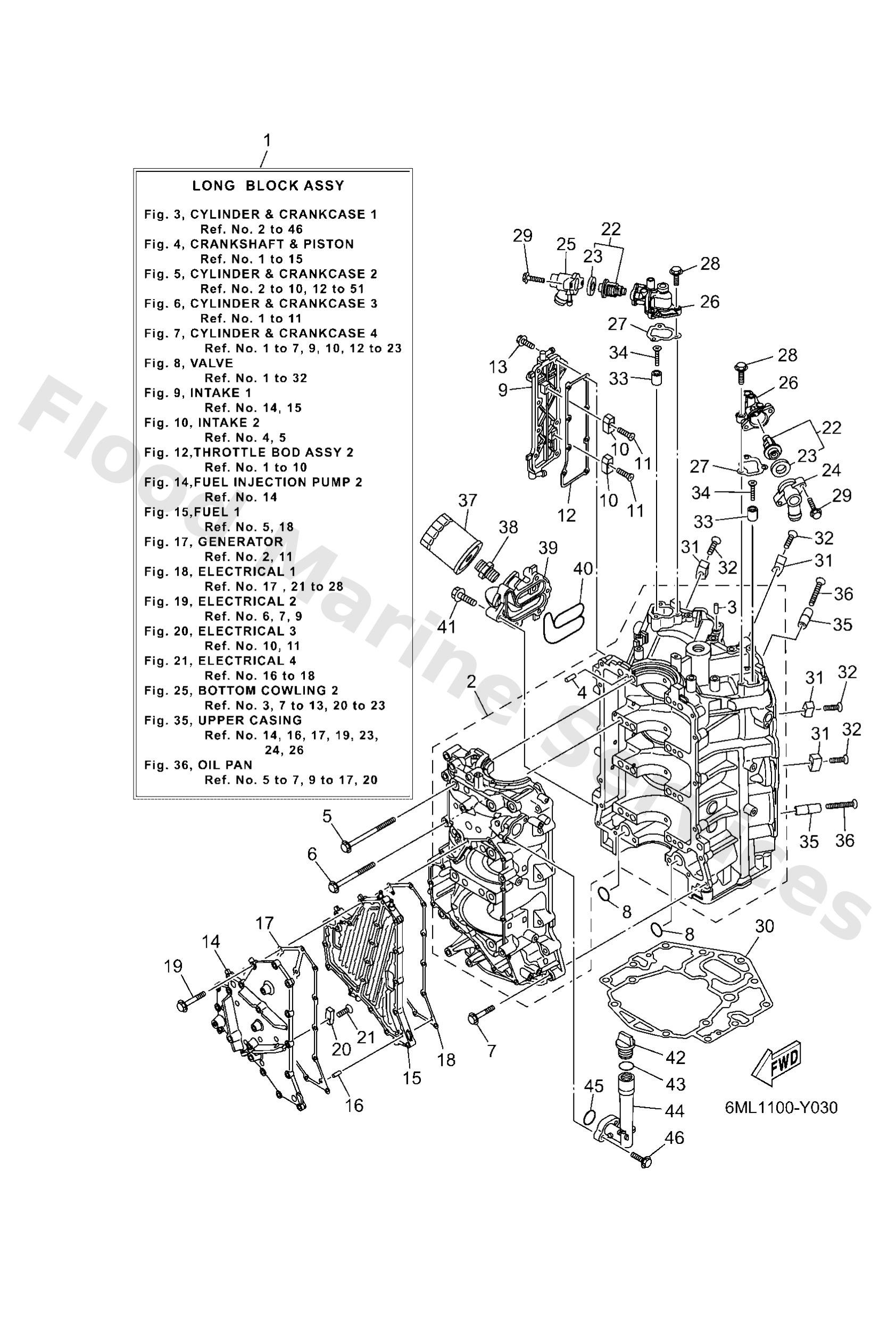 Yamaha 6ML154510000 Gasket, crankcase cover 1