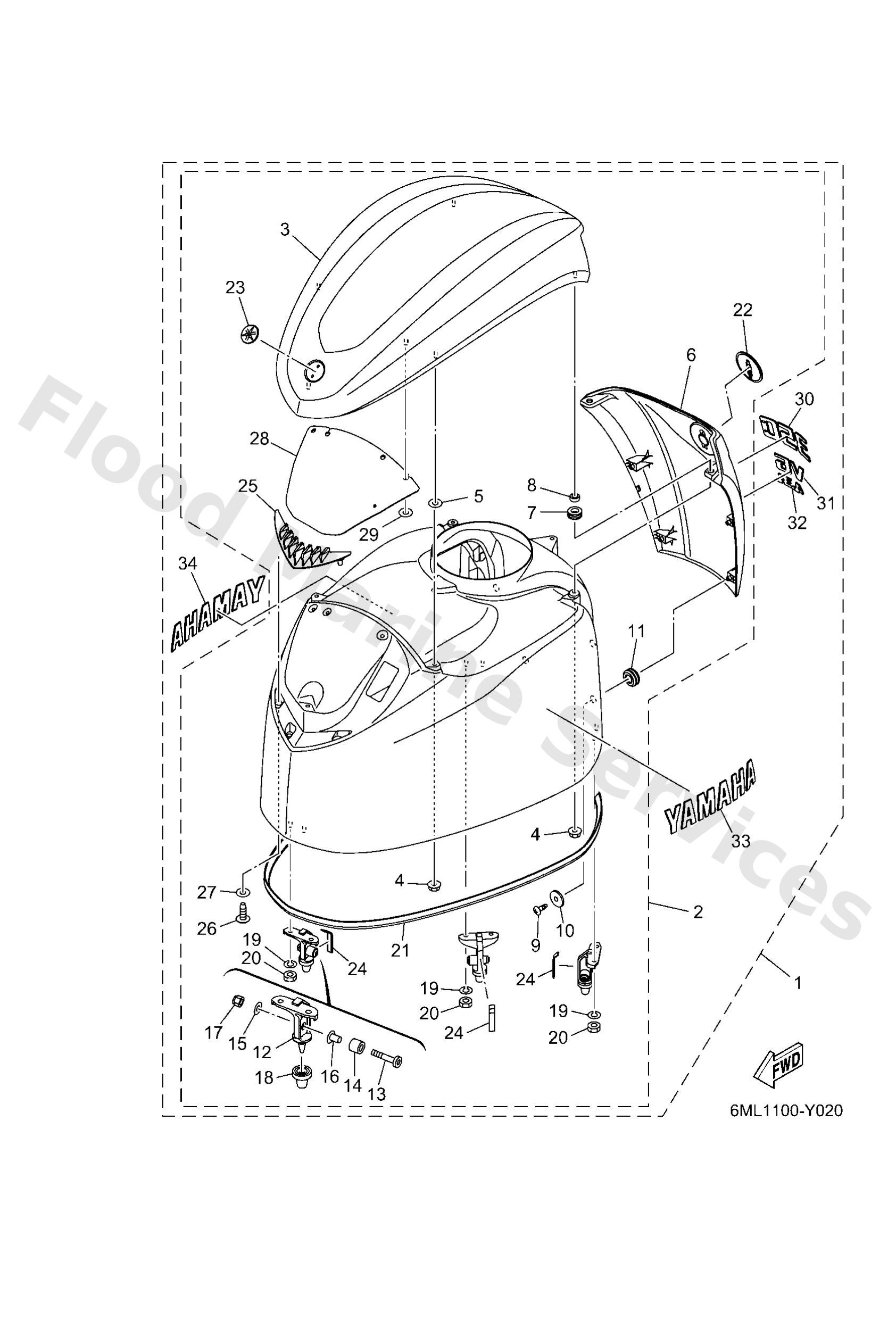 Yamaha 6ML426820000 Mark, cowling