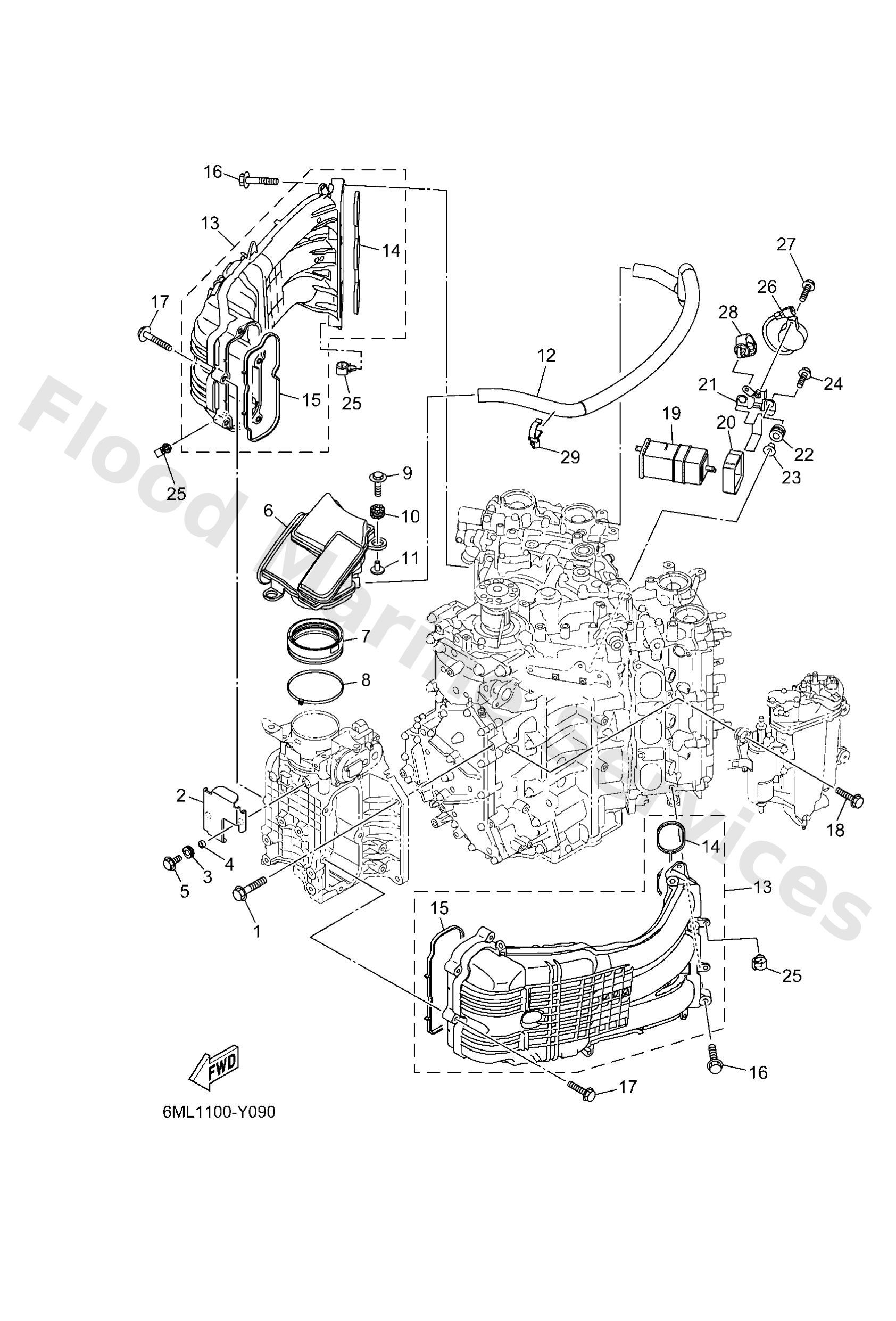 Yamaha 6ML144400000 Silencer assy, intake