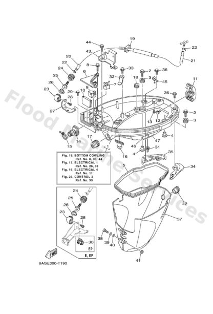 Yamaha 6AH42710208D Bottom cowling assy