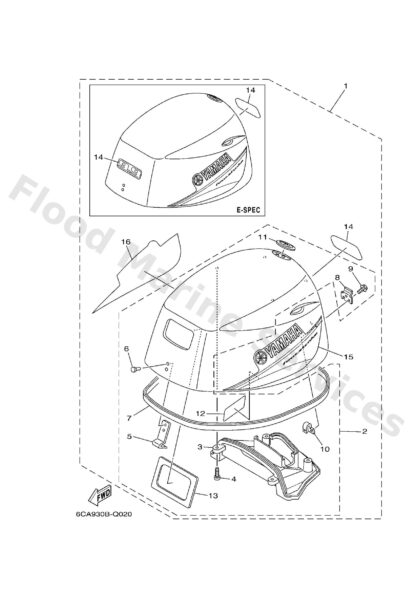 Yamaha 6CA426106000 Top cowling assy (black)