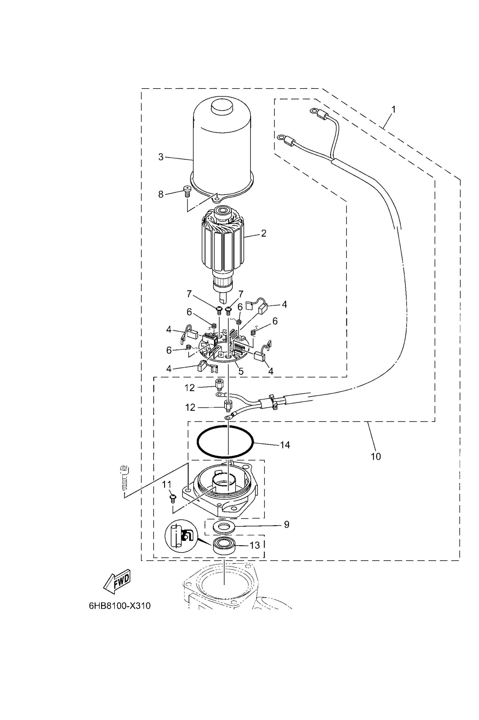 Yamaha 69J438802100 Motor assy
