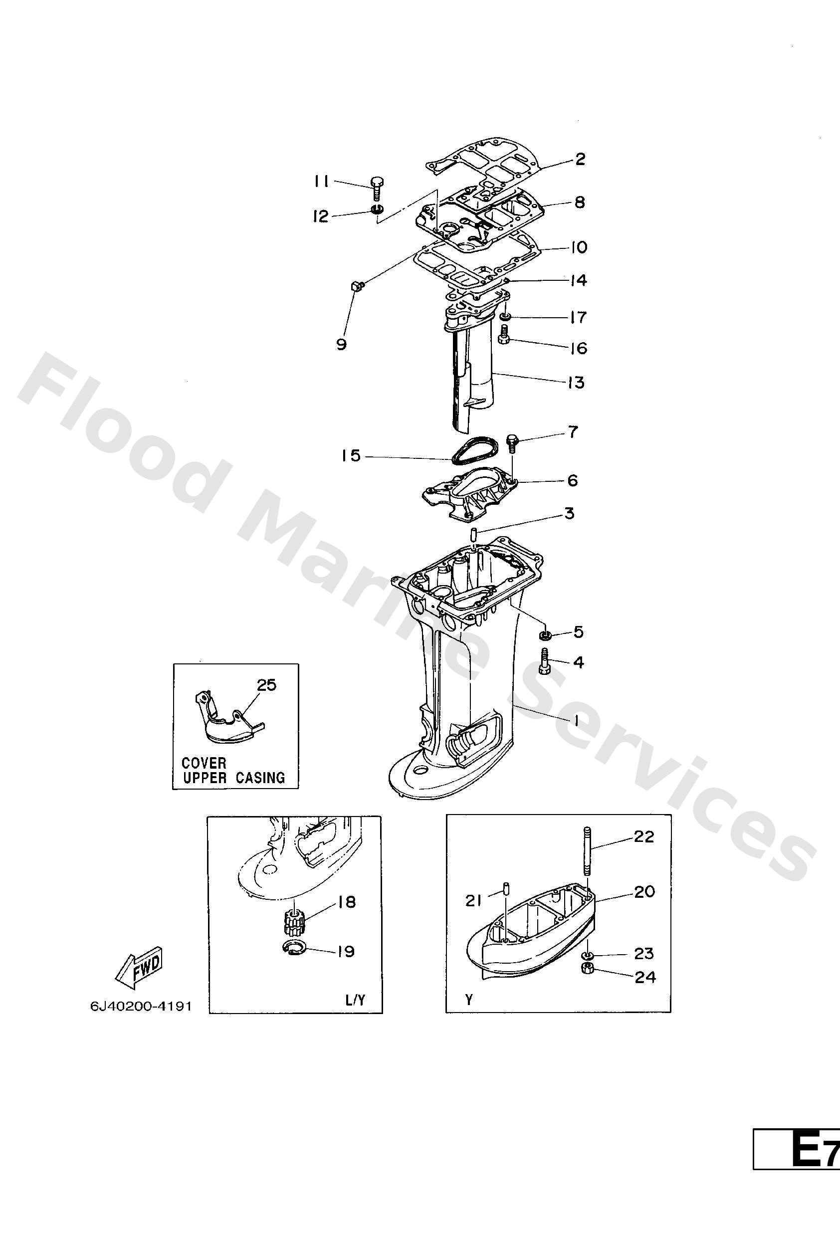 Yamaha 67645151004D Cover, upper casing