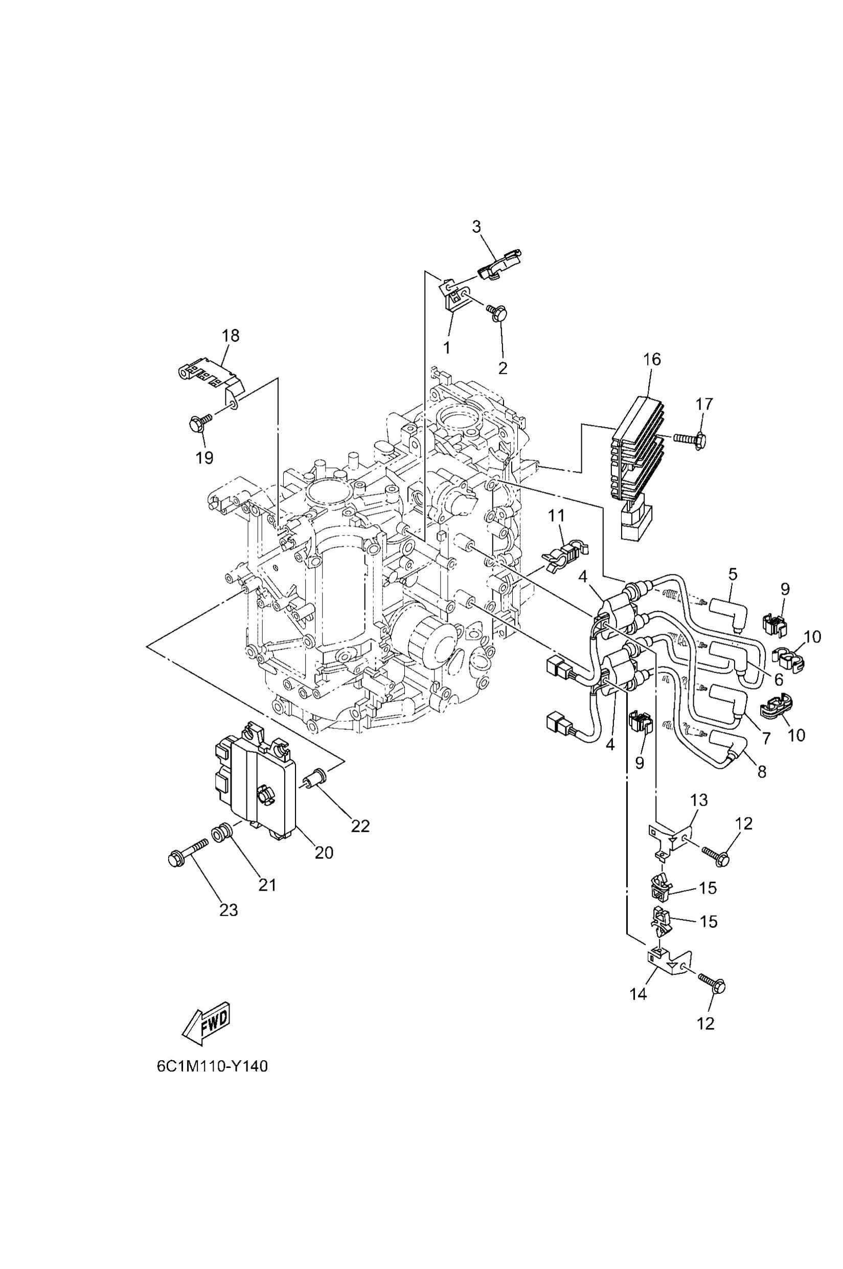 Yamaha 6C58591A5000 Engine control unit assy