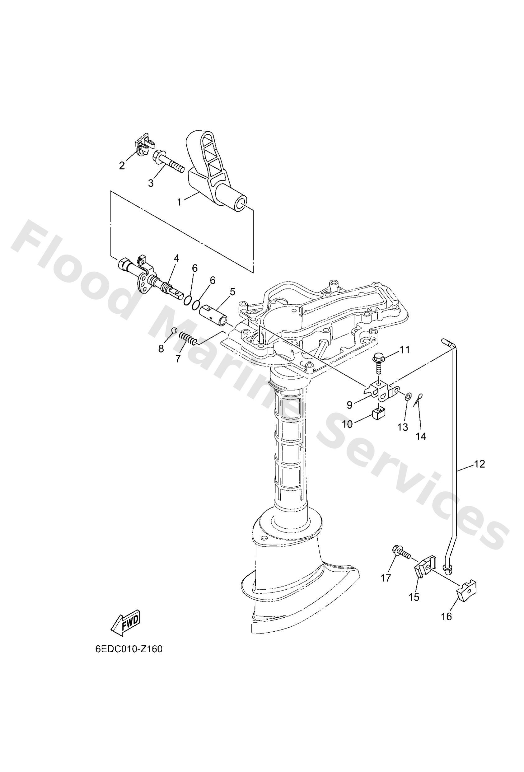 Yamaha 6EE441110000 Handle, gear shift