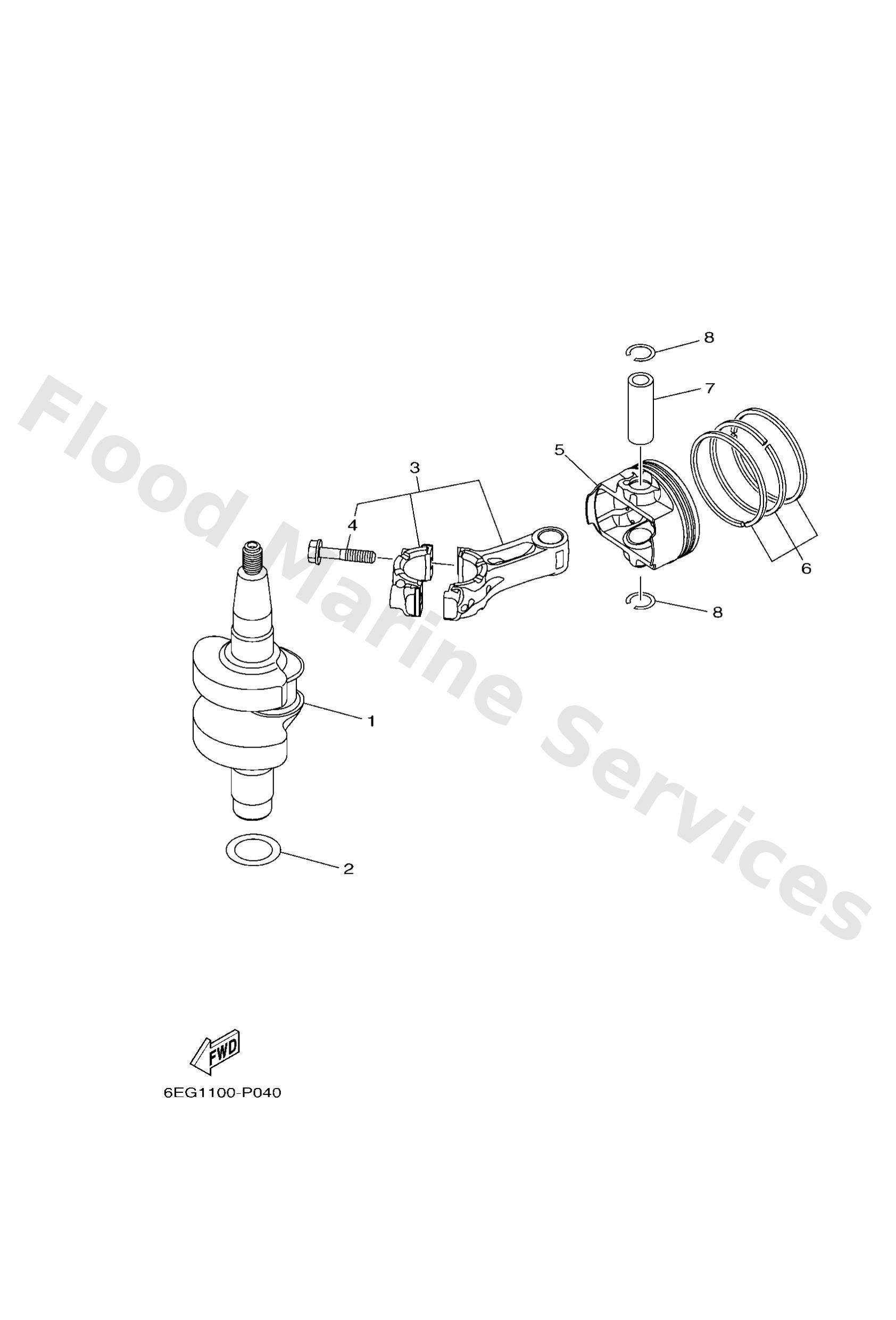 Yamaha 6EG114101000 Crankshaft