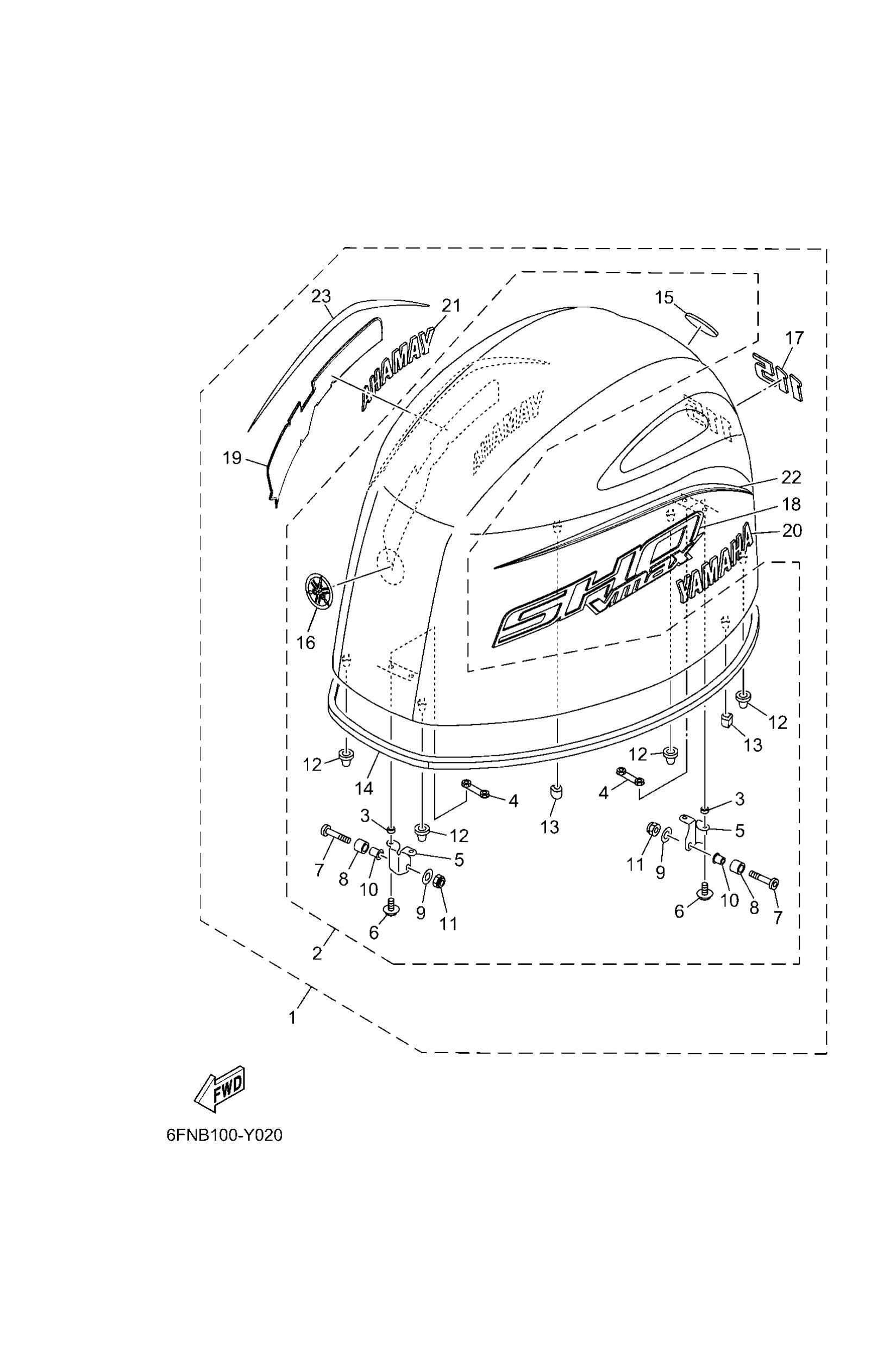 Yamaha 6FN4261010NA Top cowling assy