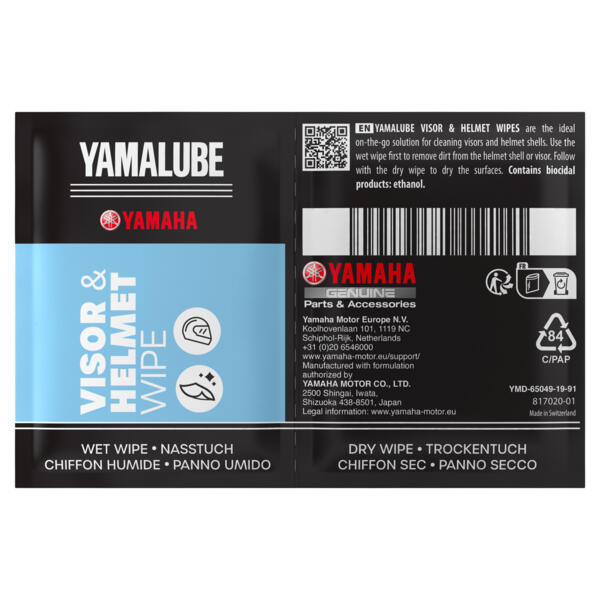 Yamaha YMD650491991 Yamalube visor wipes x500 unit