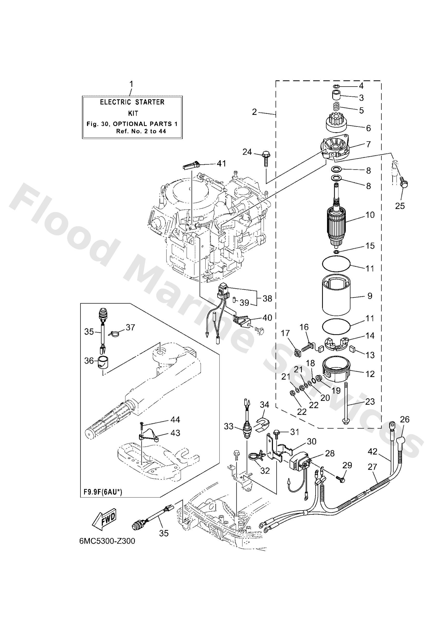 Yamaha 68T818001000 Starting motor assy