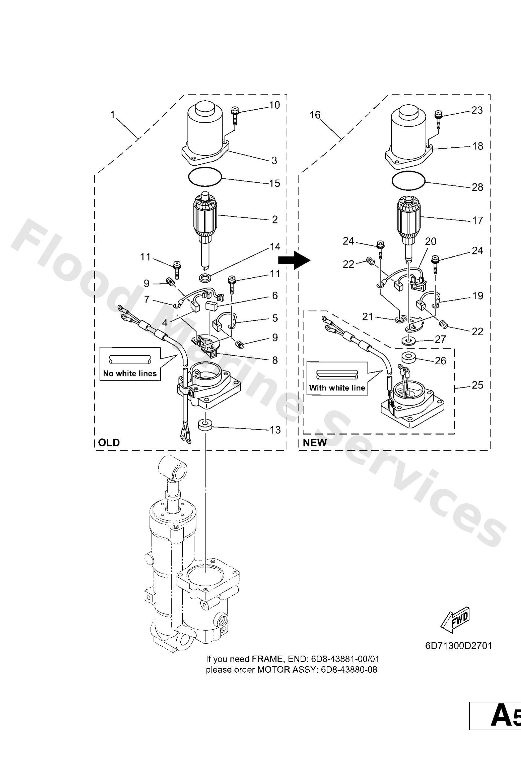 Yamaha 6D8438800800 Motor assy (with connector)
