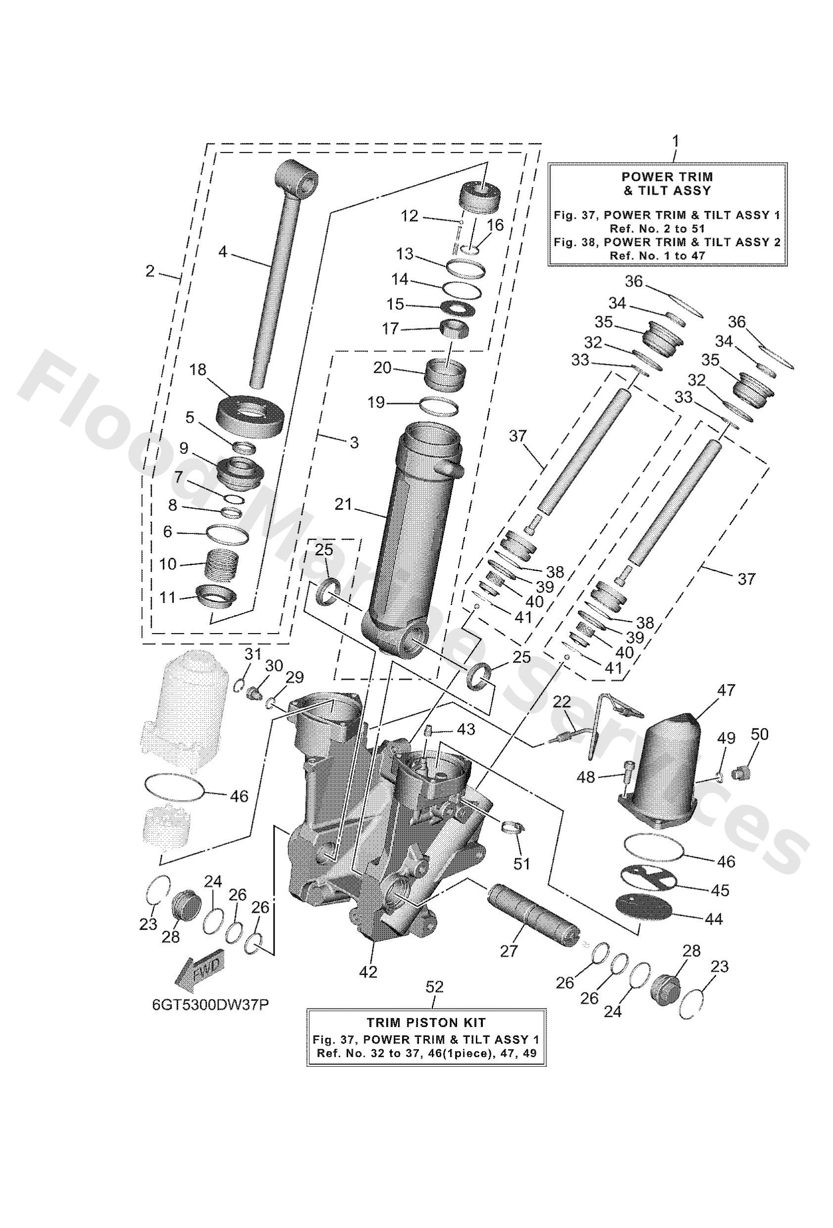 Yamaha 6KNW43820000 Trim piston kit