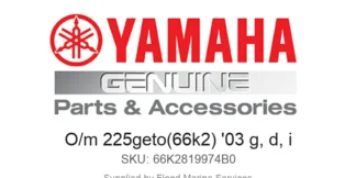 O/m 225geto(66k2) '03 g, d, i - Genuine Yamaha Product available at Flood Marine