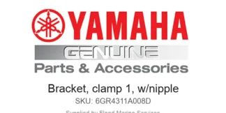 Bracket, clamp 1, w/nipple - Genuine Yamaha Product available at Flood Marine